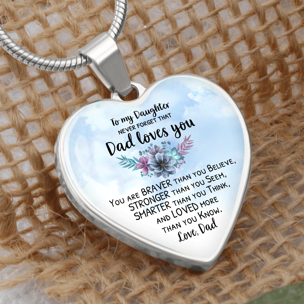 Daughter Gift from Dad to Daughter Necklace for Daughter, You Are Braver, Gift for Daughter from Dad Daughter Birthday Gift