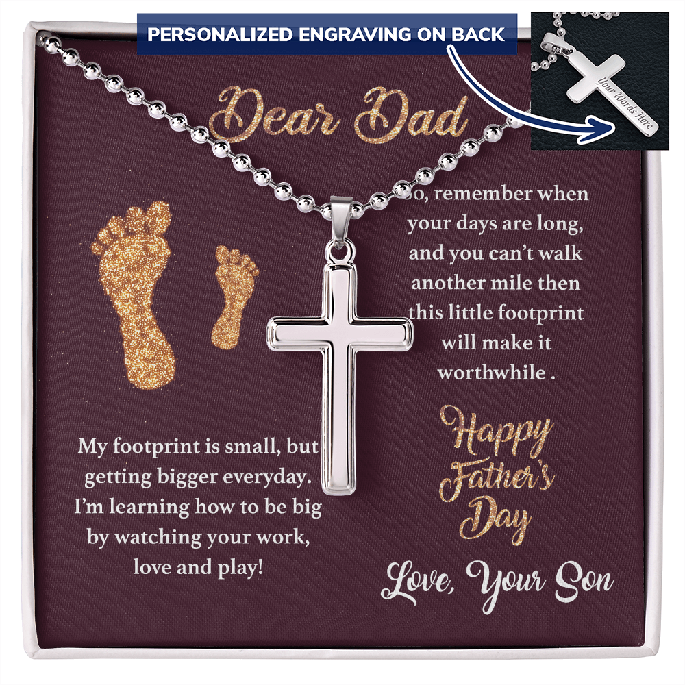 Dear Dad Personalized Cross Necklace
