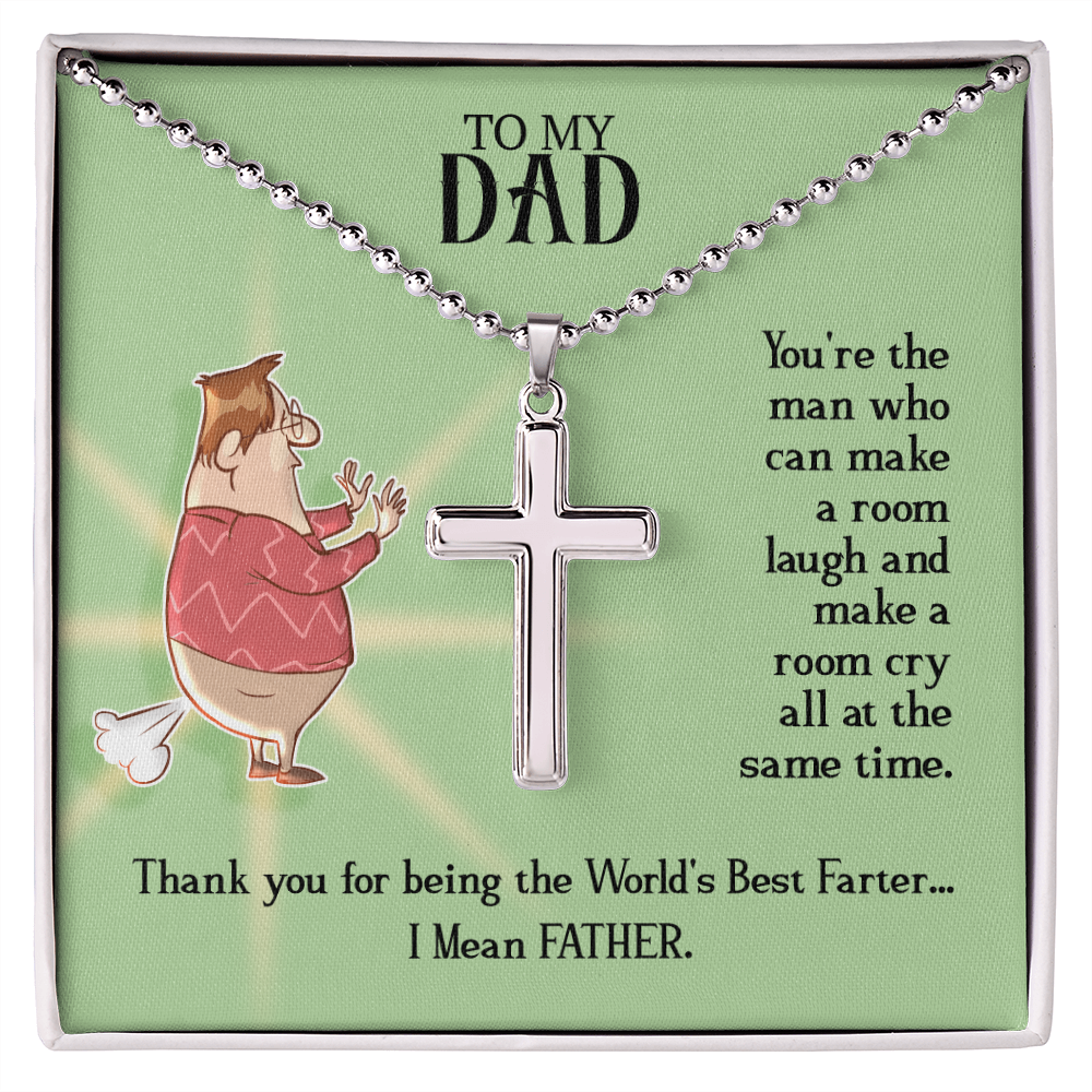 To My Dad World's Best Farter, Gift Necklace For Father