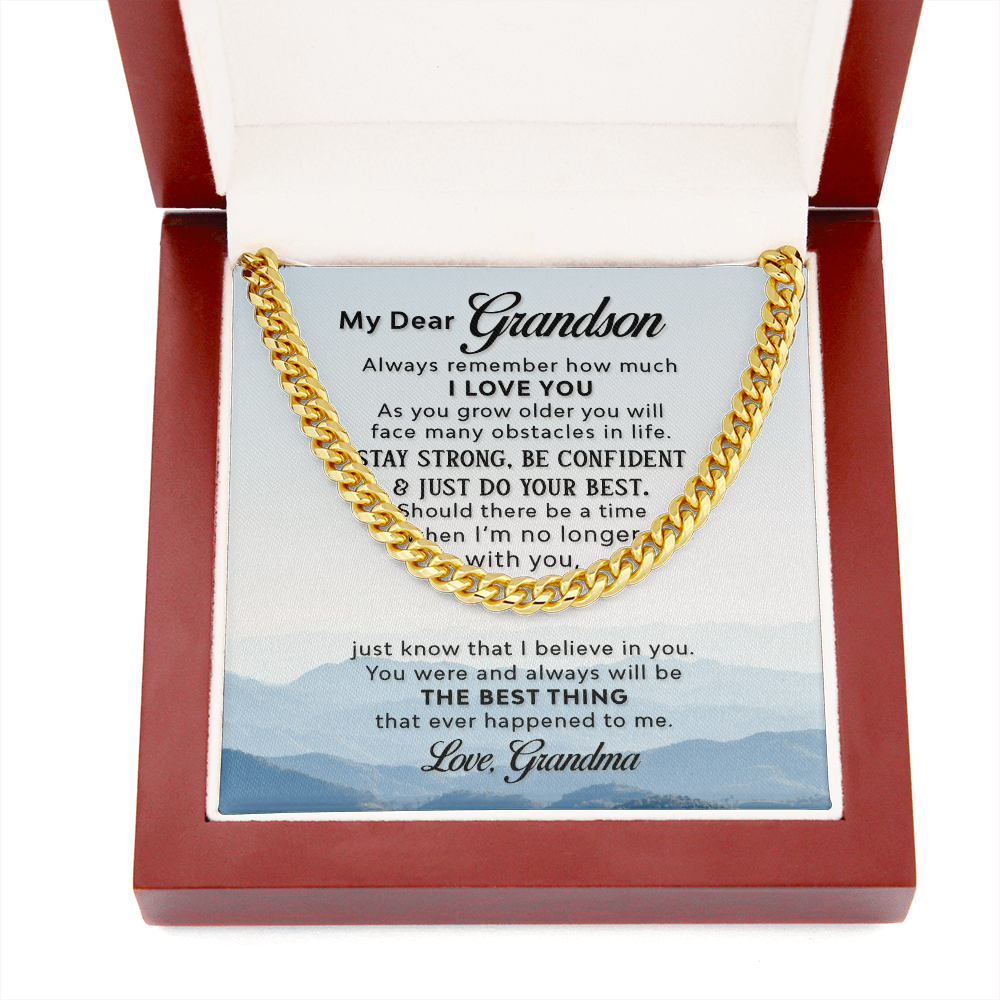 Necklace For Grandson - Cuban Link Chain Necklace - Grandson Always Remember How Much I Love You