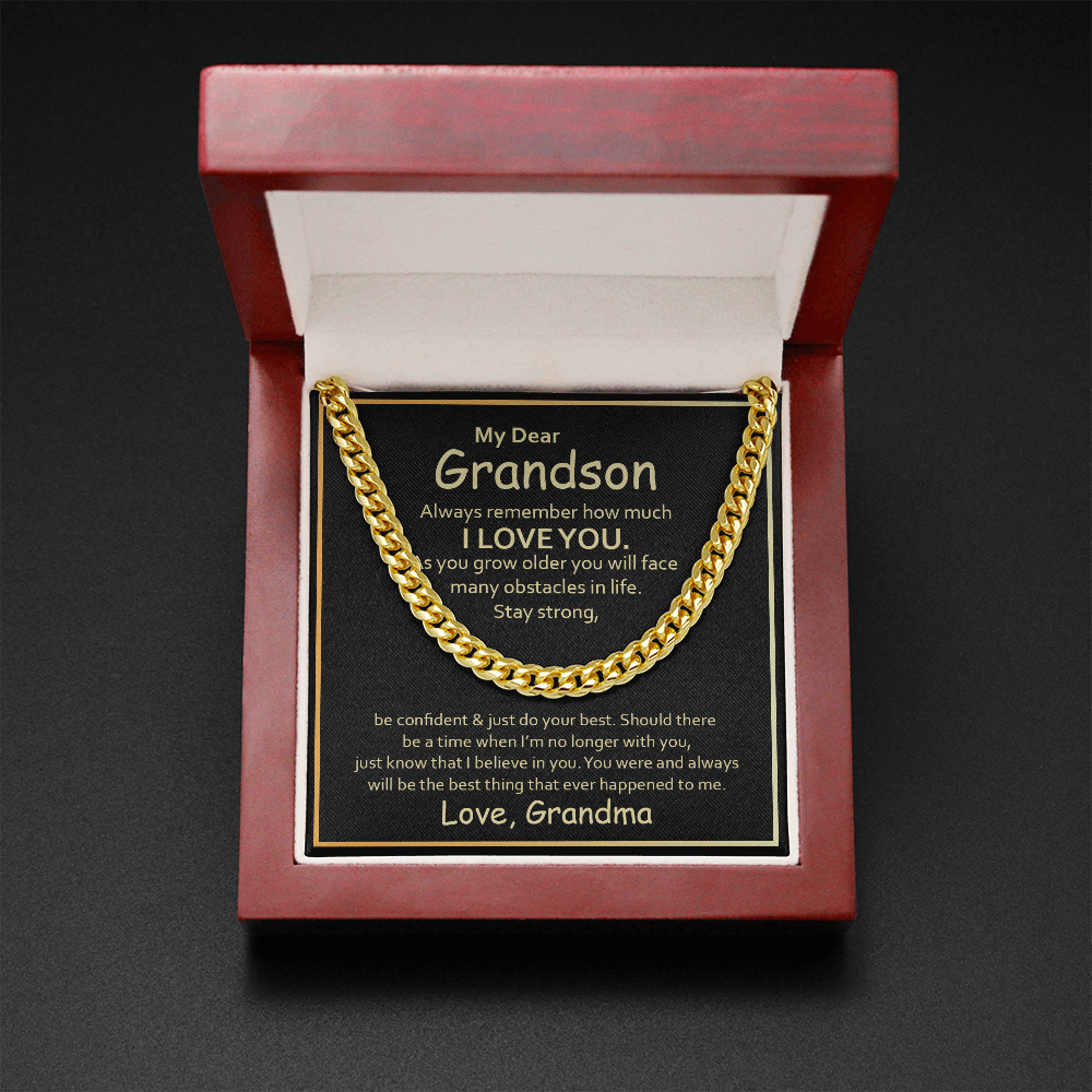Cuban Link Chain Necklace For Grandson