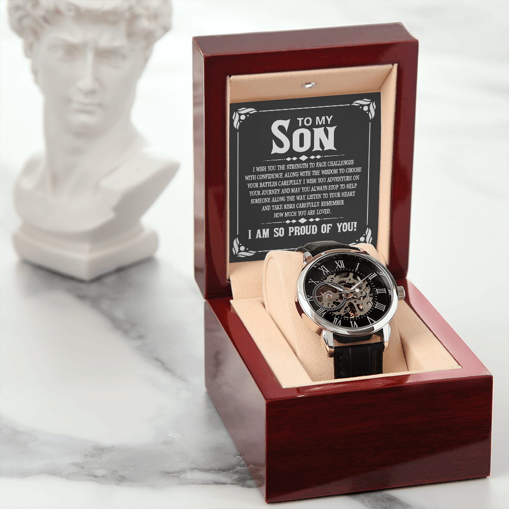 Openwork Watch Gift for Son, I Wish You the Strength to Face Challenges