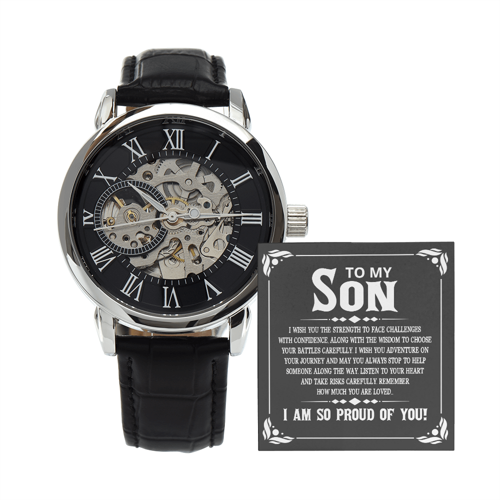 Openwork Watch Gift for Son, I Wish You the Strength to Face Challenges