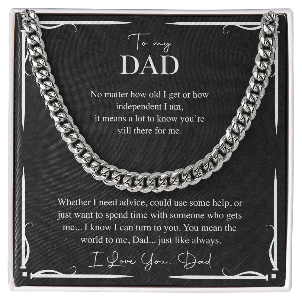Cuban Link Chain Necklace for Dad, No Matter What, Father's Day, Birthday Gift for Dad