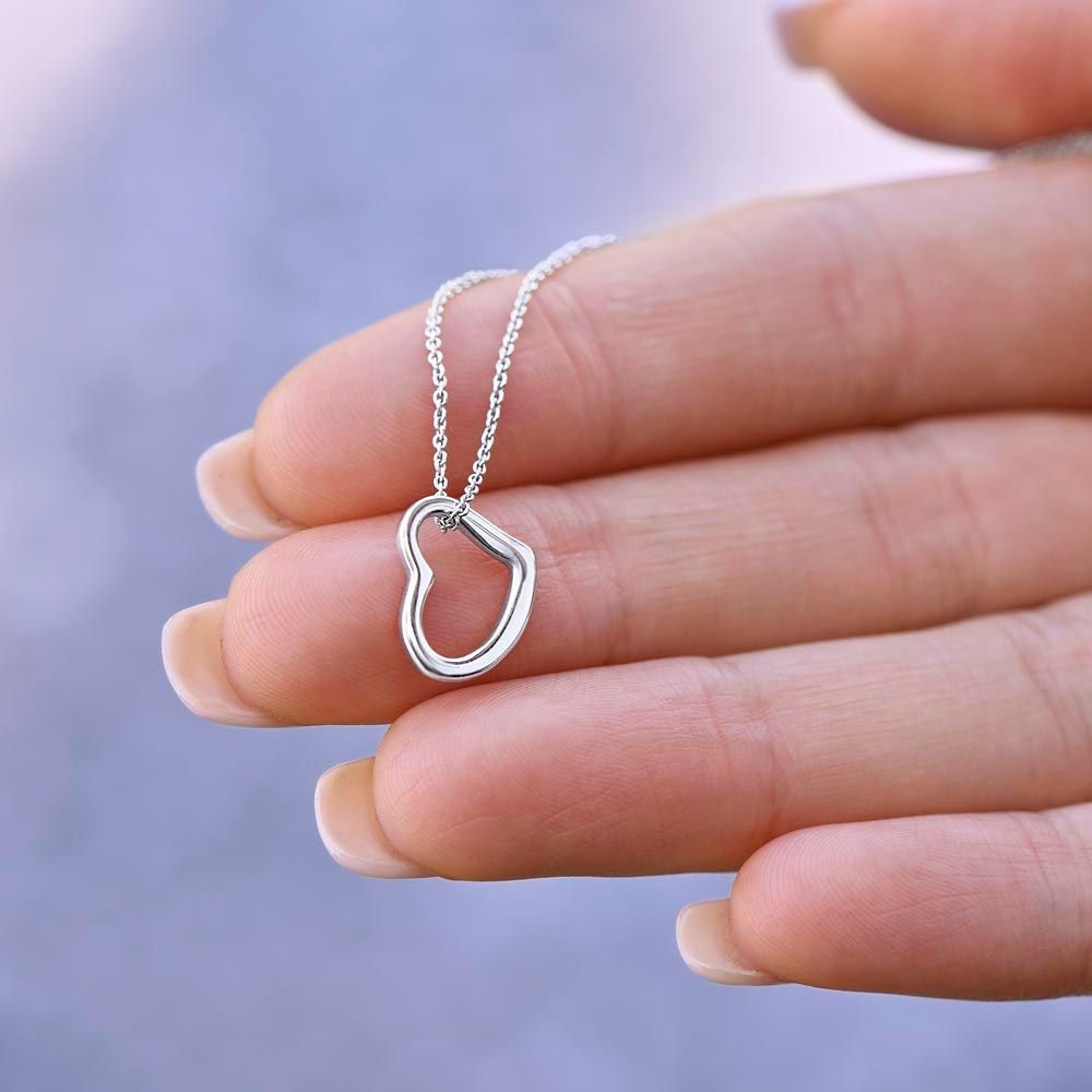 Delicate Heart Necklace for Wife - If I Know What Love Is