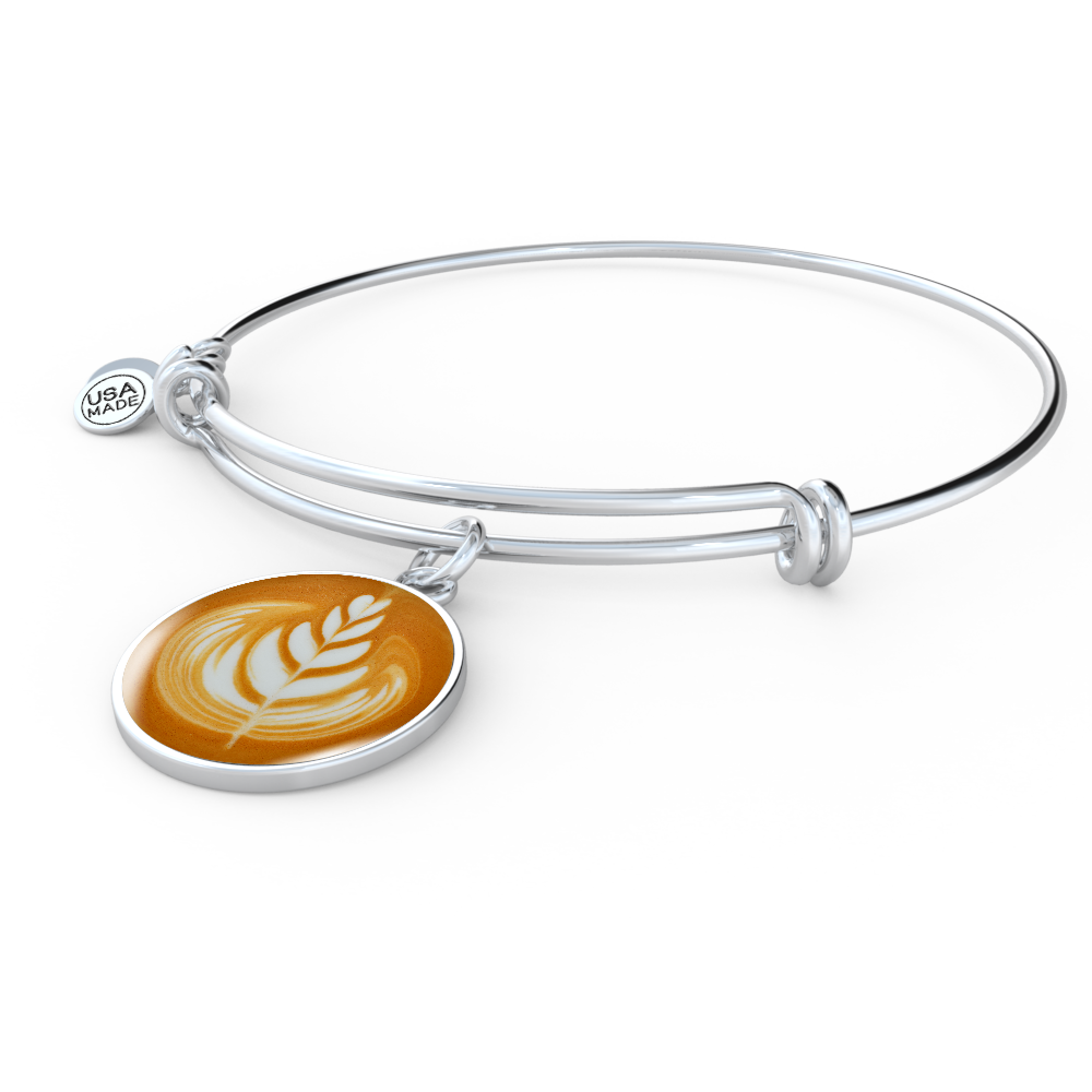 Coffee Jewelry - Latte Art Circle Bangle Bracelet