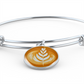 Coffee Jewelry - Latte Art Circle Bangle Bracelet
