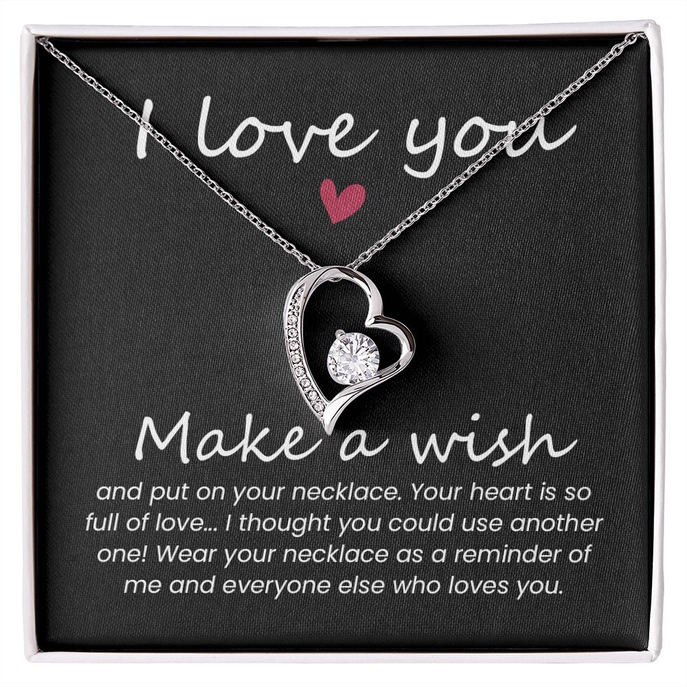 Valentine's Day Jewelry Gift - Heart Necklace - Make a Wish