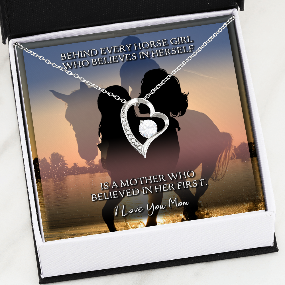 Mother's Day Necklace Gift - To Mom From Horse Lover Daughter