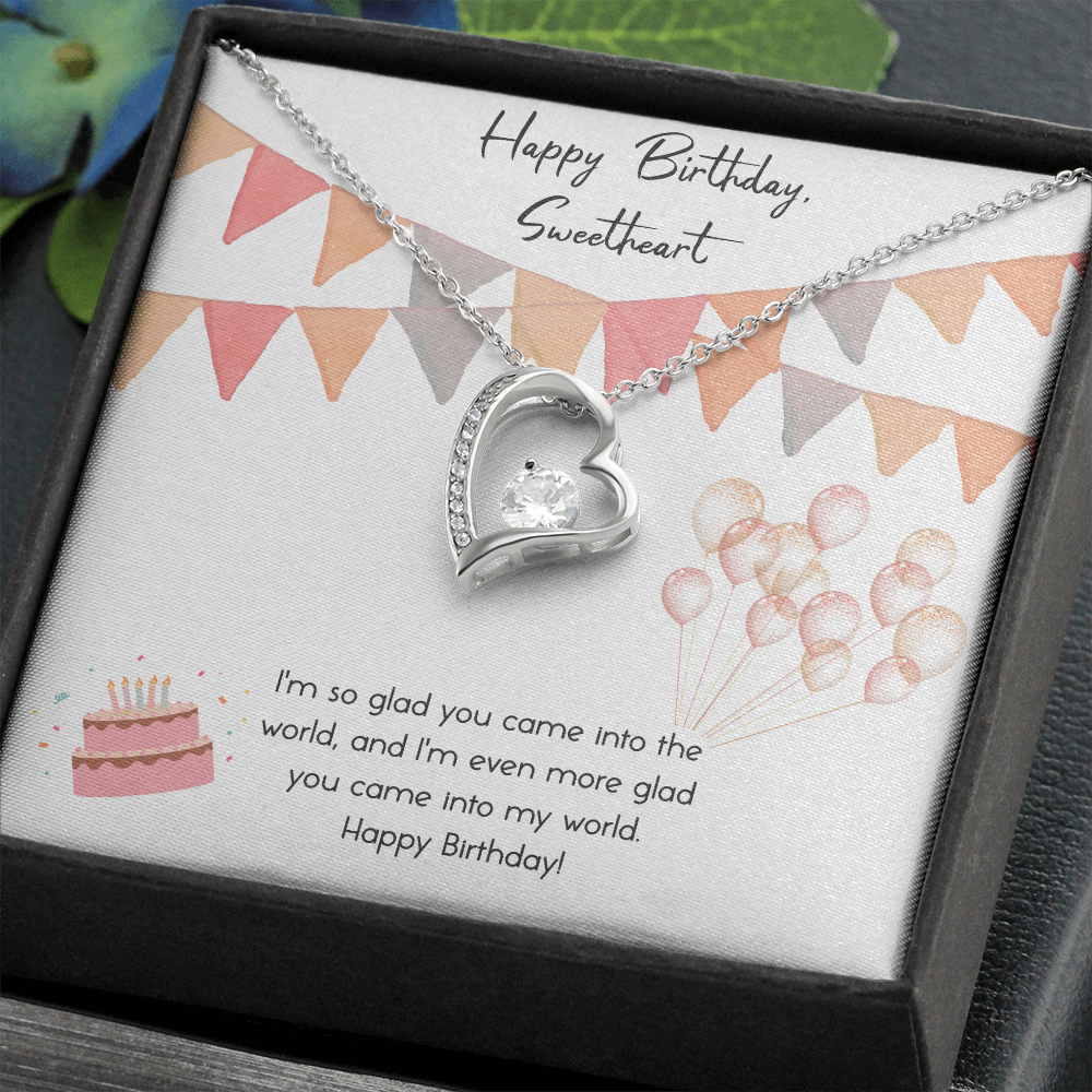 Happy Birthday Sweetheart Necklace - Birthday Gift for Wife, Girlfriend