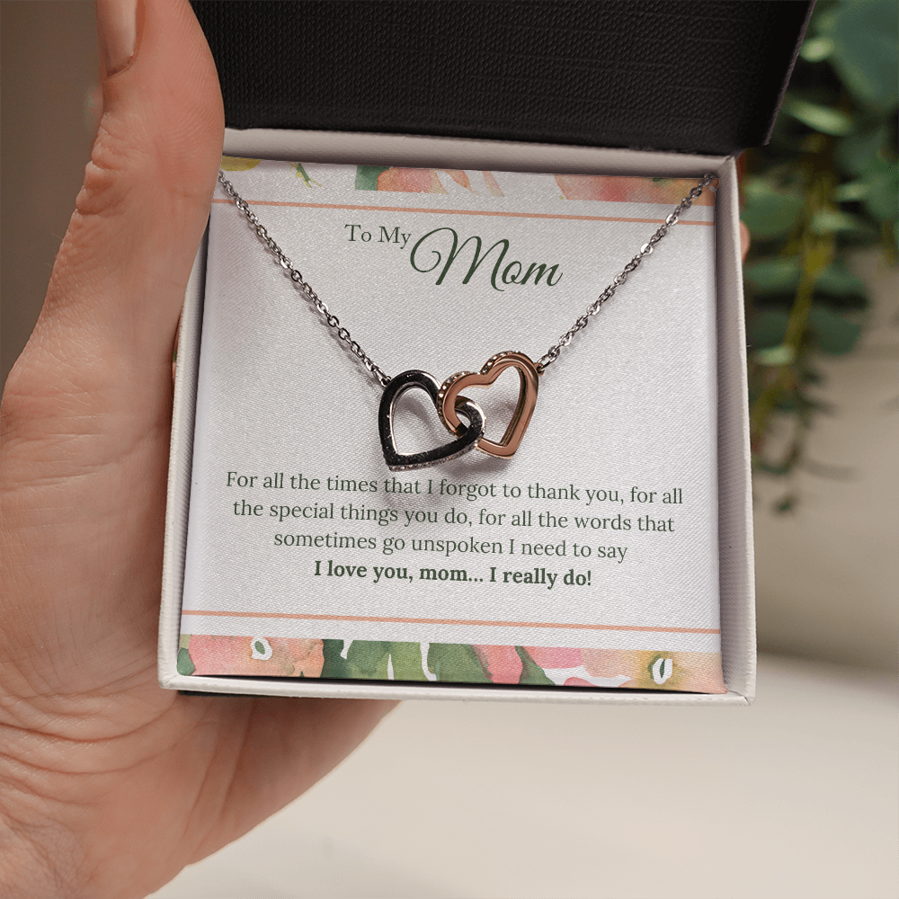 Interlocking Hearts Necklace For Mom