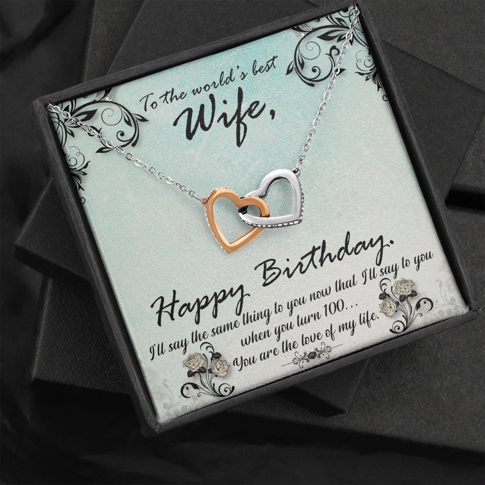 Birthday Gift for Wife - Interlocking Hearts Necklace