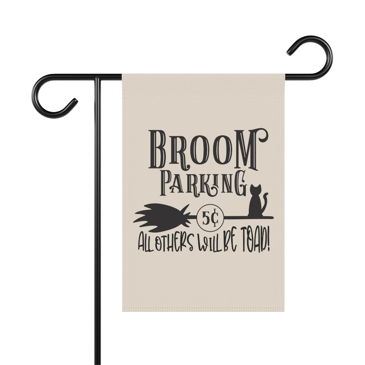 Broom Parking Sign Halloween Garden Flag