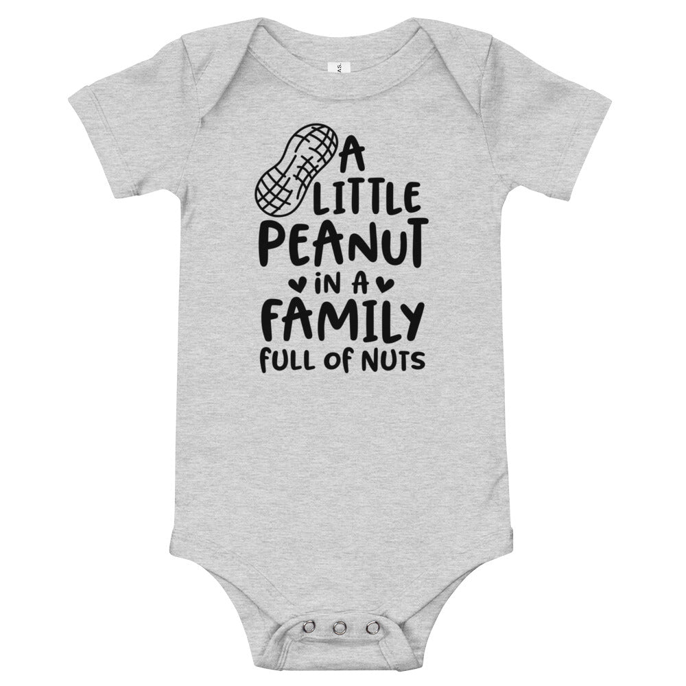 A Little Peanut in a Family Full of Nuts Baby Short Sleeve One Piece