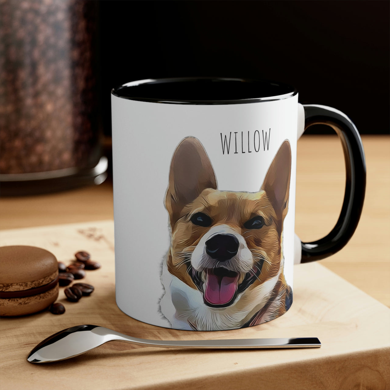Custom Photo and Personalized Name Dog Corgi Coffee Mug