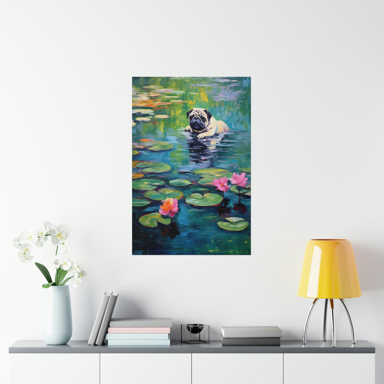 Waterlily Monet Pug Poster