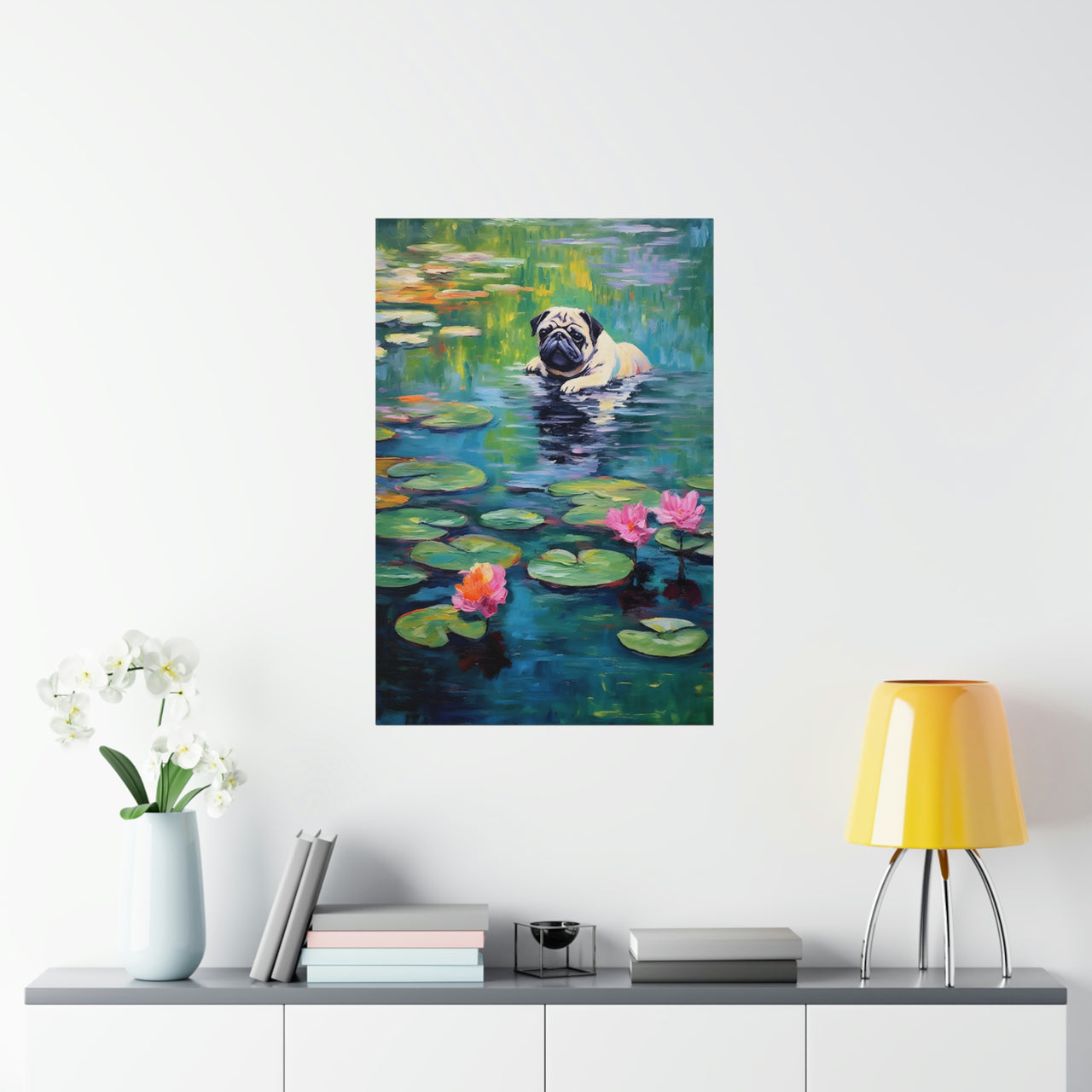 Waterlily Monet Pug Poster