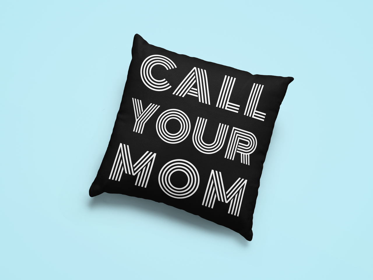 Call Your Mom Pillow, College Dorm Pillow, College Decor, Black