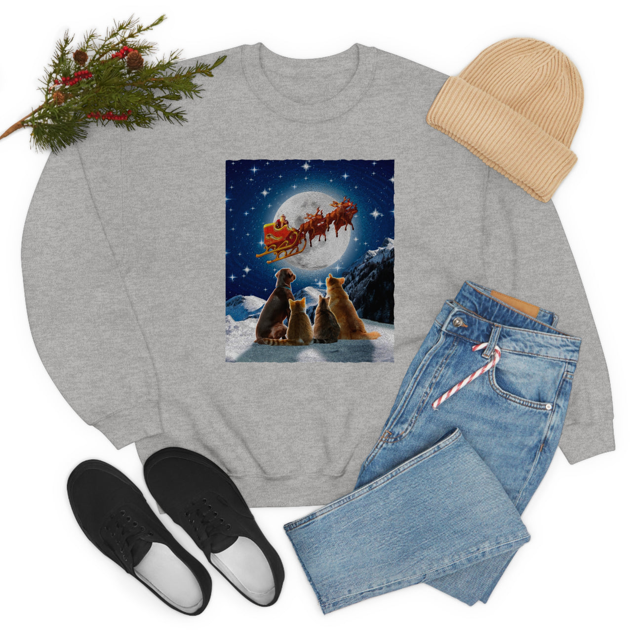 Cats and Dogs Christmas Sweatshirt