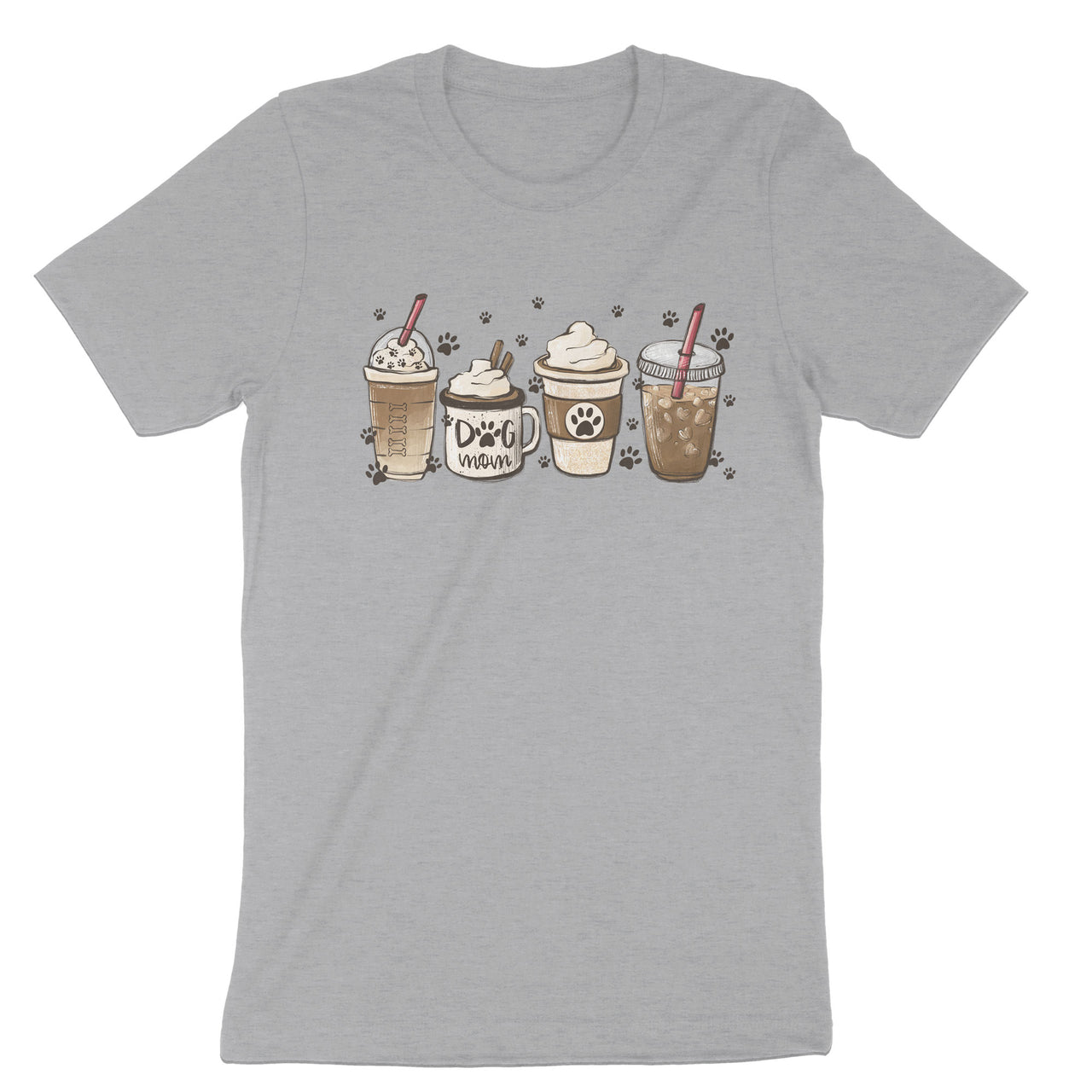 Coffee and Dogs T-Shirt, Iced Coffee Latte Dog Lover Tee Shirt
