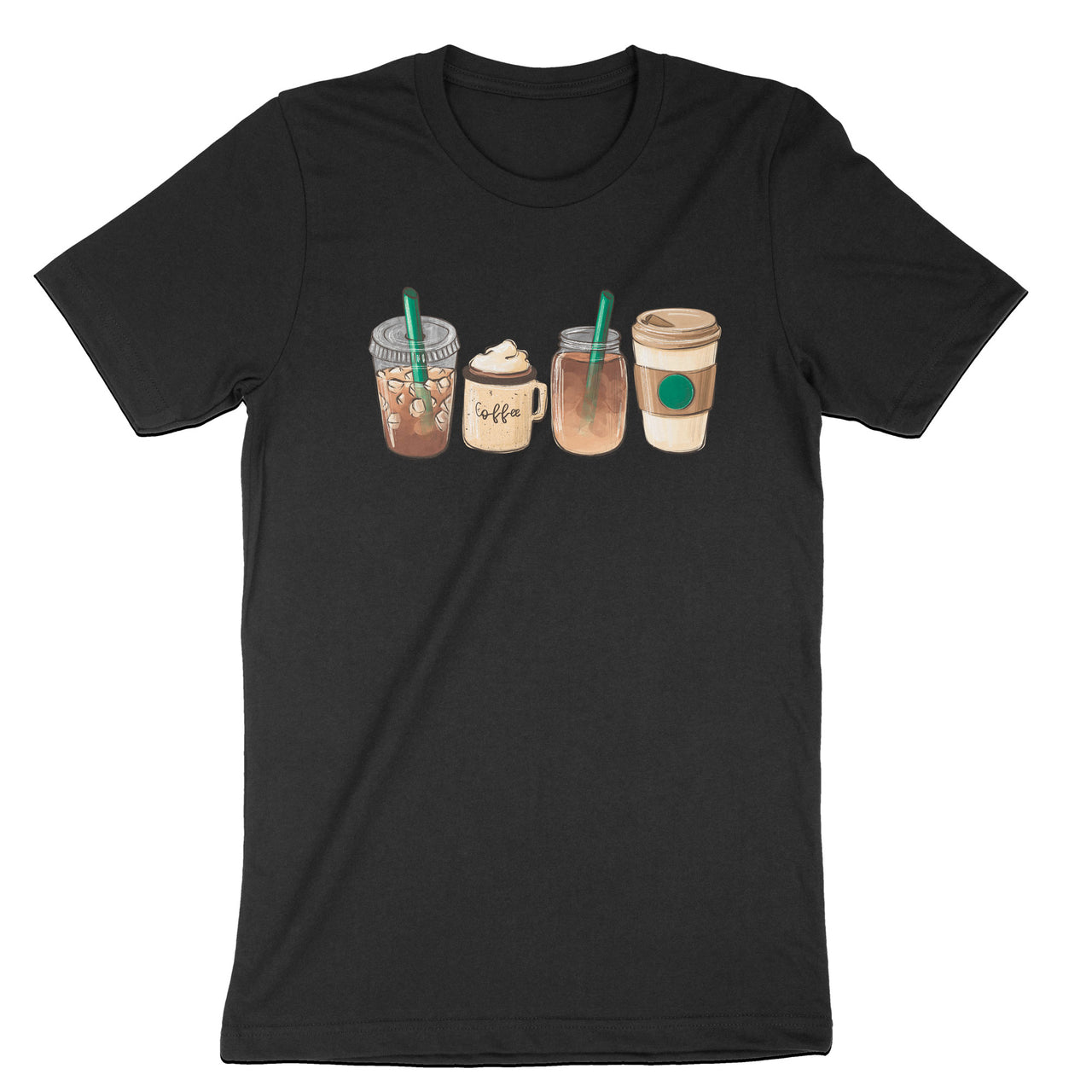 Coffee Lover T-Shirt, Iced Coffee Drinks Latte Tee Shirt