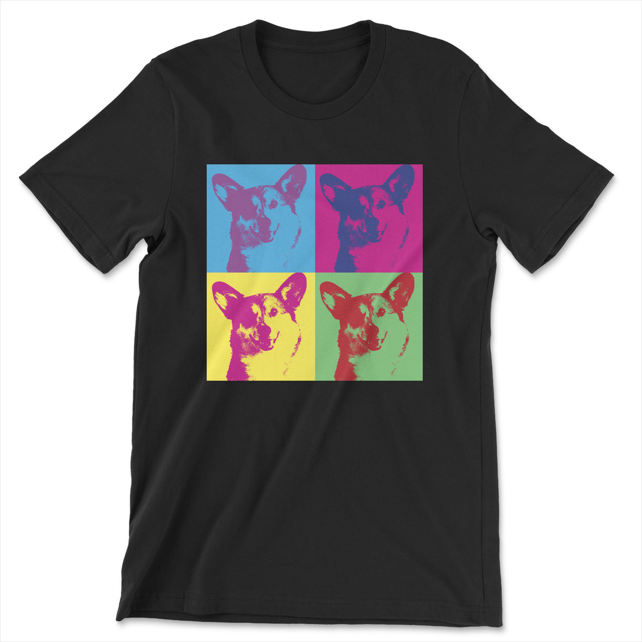 Custom Corgi Pop Art T-Shirt Personalized Photo