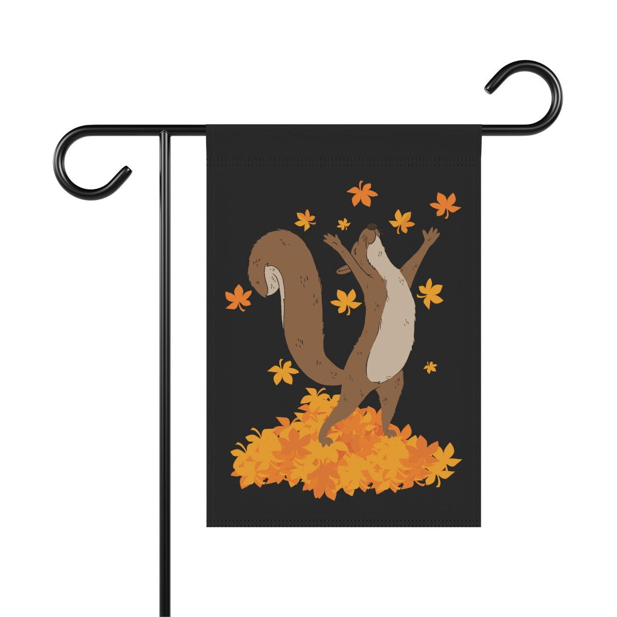Squirrel Fall Garden Flag, Black