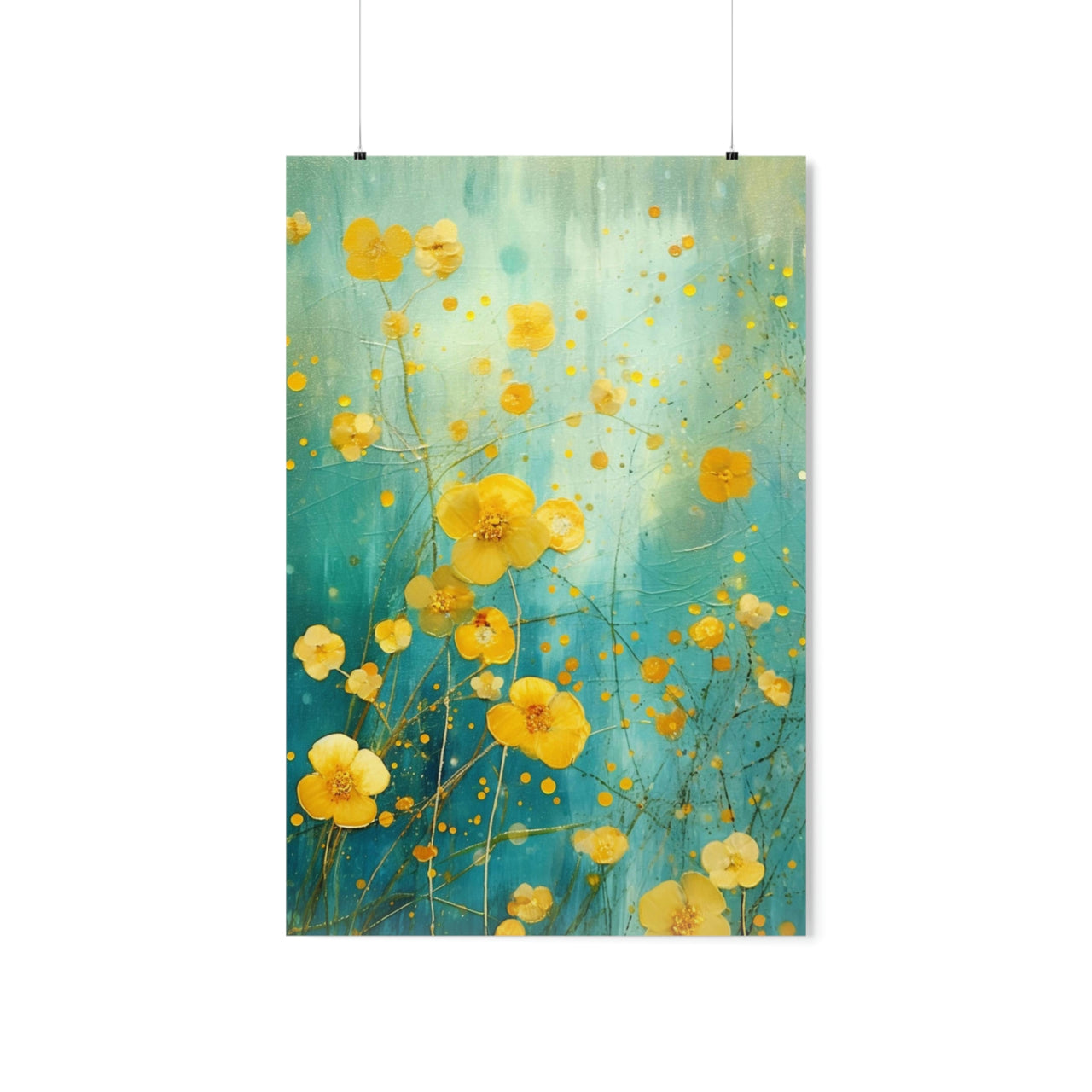 Yellow Cosmo Flowers Poster