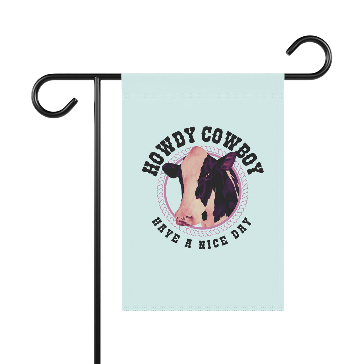 Howdy Cowboy Cow Garden Flag