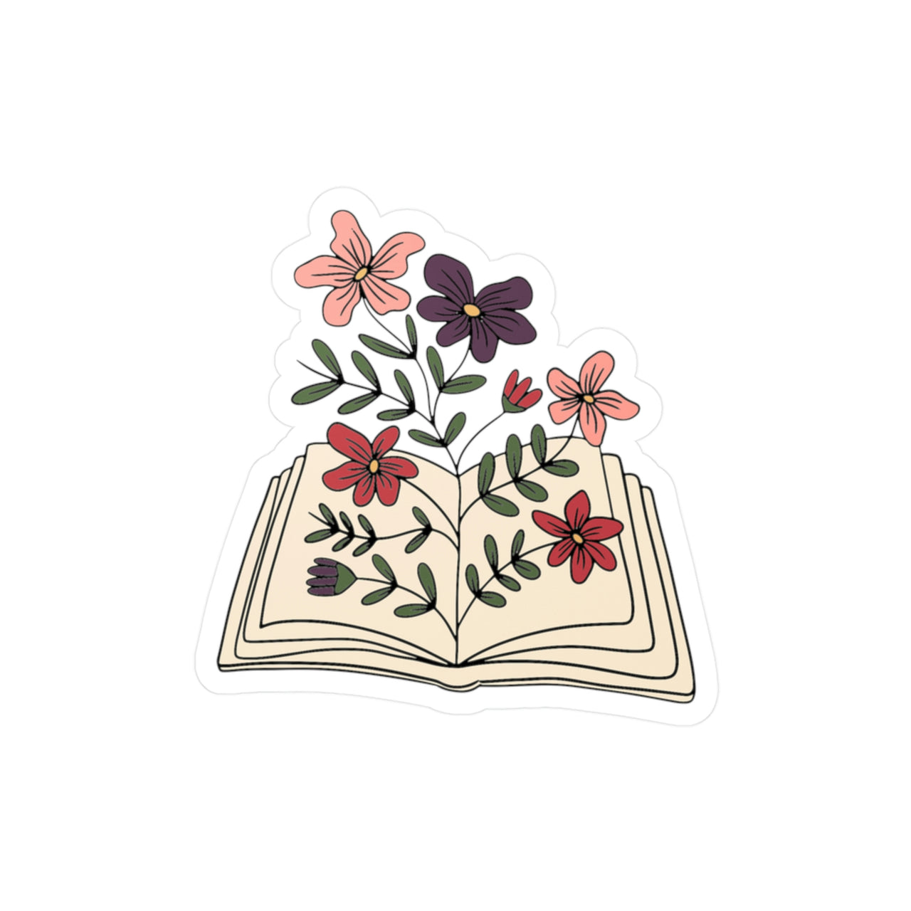 Floral Book Sticker