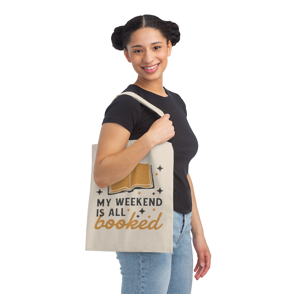 My Weekend is All Booked Tote Bag, Book Lover Tote Bag