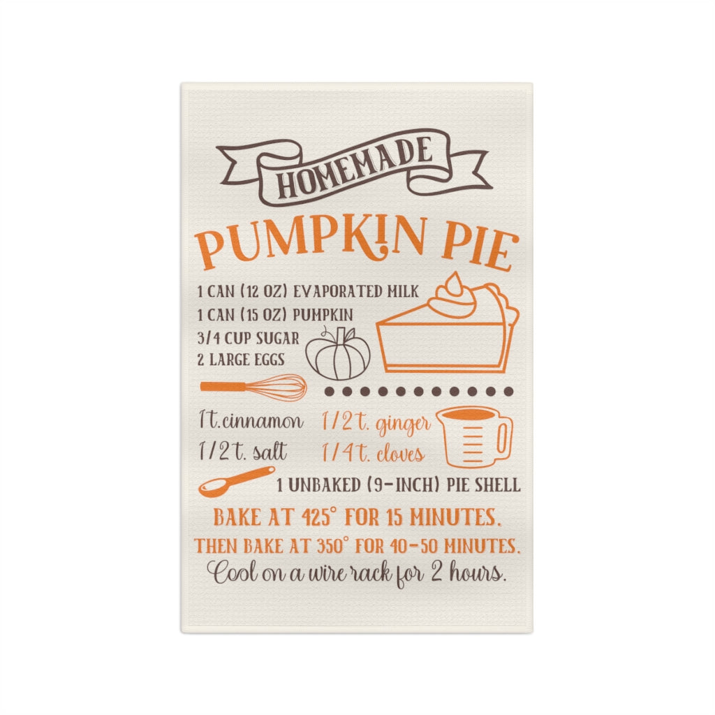 Homemade Pumpkin Pie Recipe Soft Tea Towel