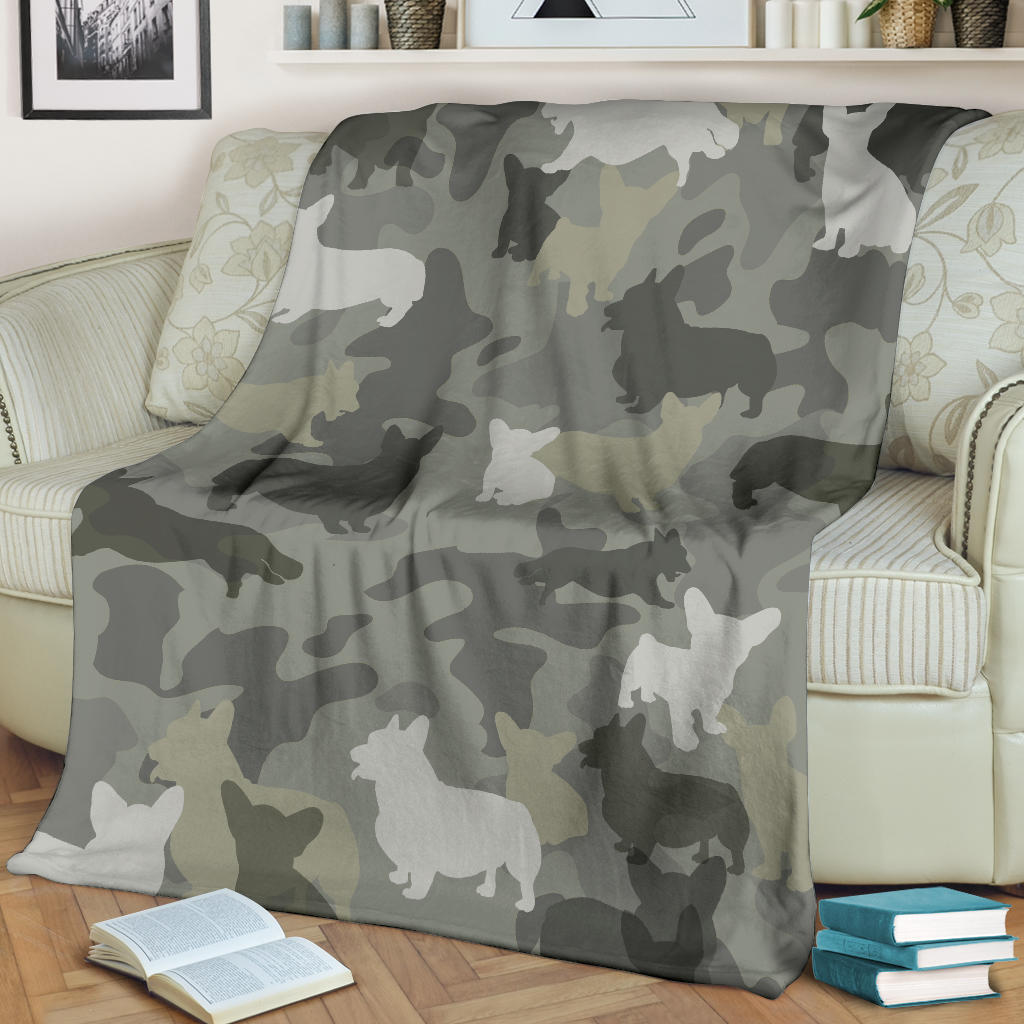 Welsh Corgi Camo Blanket
