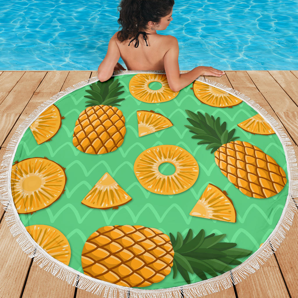 Pineapple Round Beach Towel