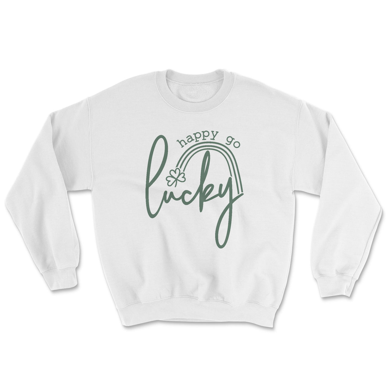 St. Patrick's Day Sweatshirt - Happy Go Lucky Rainbow