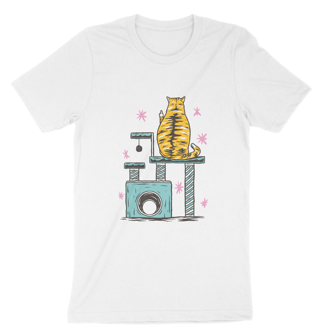 Mad Cat T-Shirt, Cat Flipping Off Tee Shirt