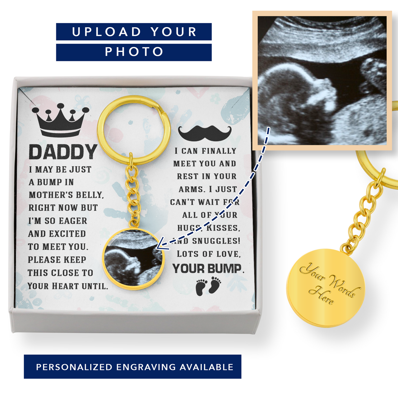 New Dad Gift from Bump, Personalized Gift for Expecting Dad, Upload Your Custom Photo