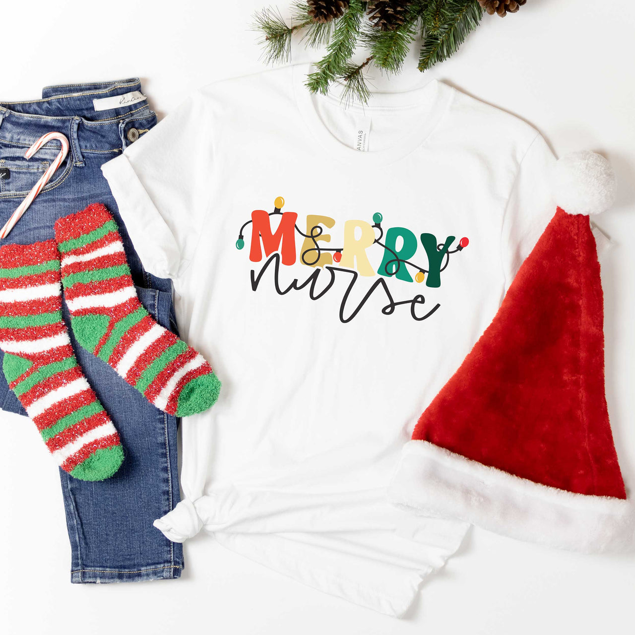 Merry Nurse Christmas Lights T-Shirt