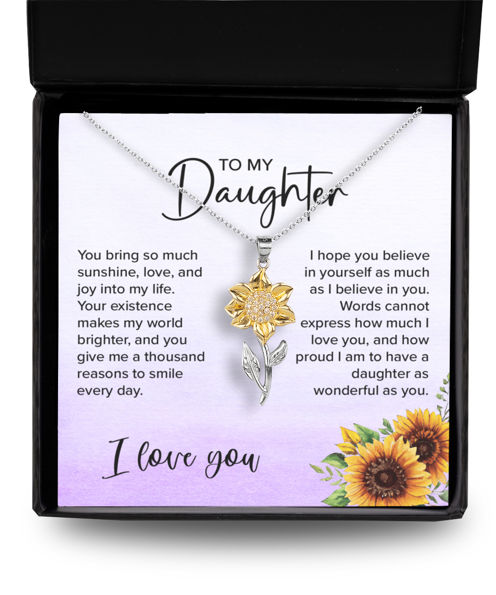 Daughter Necklace - Sunflower Necklace