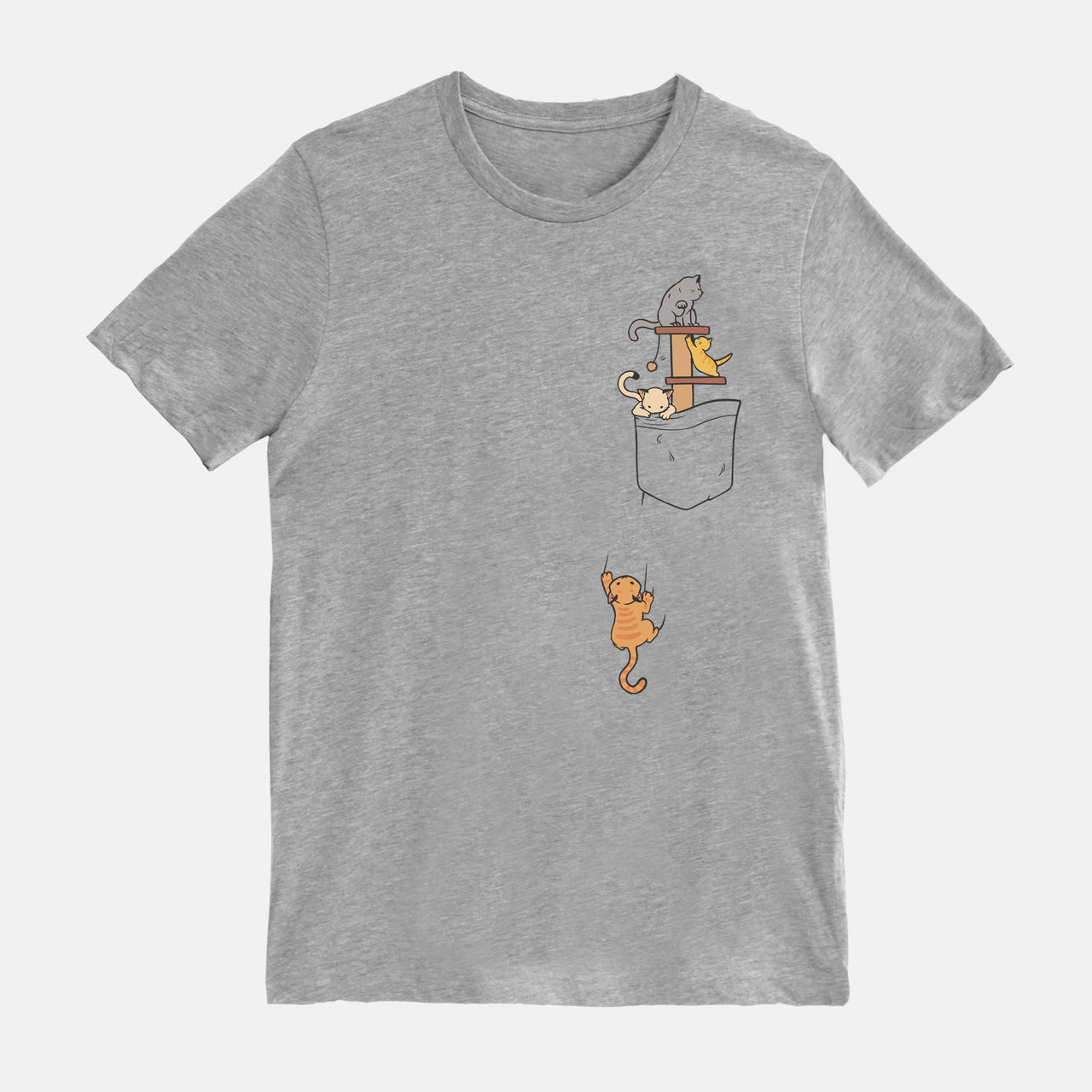 Pocket Cat Tee Shirt, Cat Lover TShirt, Cat Mom Gift, Cat Dad Gift, Gift for Cat Lover