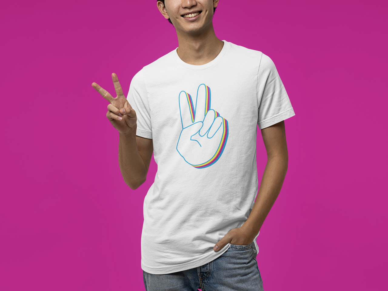 Rainbow Peace Sign T-Shirt, Pride LGBT Tee Shirt