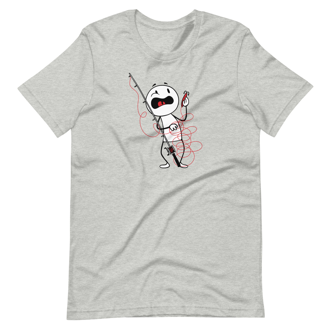 Fisherman Tangled in Fishing Line T-Shirt