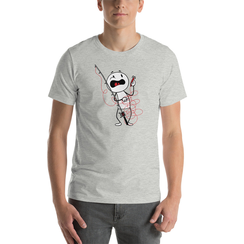 Fisherman Tangled in Fishing Line T-Shirt