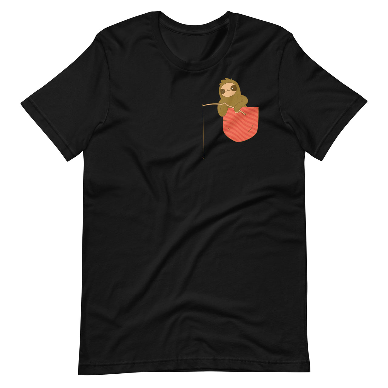 Sloth Fishing in Pocket T-Shirt