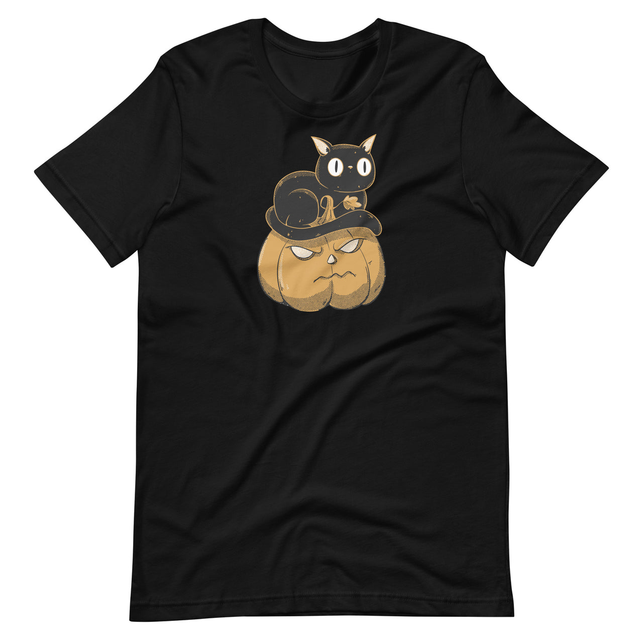 Black Cat on Halloween Pumpkin T-Shirt